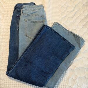 Old Navy Women's Wow Flare Jeans - Medium and Light Wash - 2 Petite